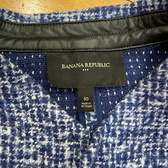 Banana Republic Blue and White Tweed Jacket Size 10 - Picture 4 of 16